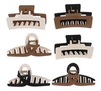 TOYZFRIENDY 6 pezzi Clip Artiglio per Capelli Donna Pinze Antiscivolo in Resina Opaca a Due Accessori Capelli Eleganti per Look Clean Girl 6pcs