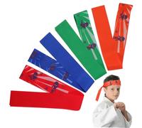 TOYZFRIENDY 6 Pezzi Fasce Ninja Karate per Elementi Classici Accessori Colorati per Feste Tema Giapponese e Compleanni Bambine e Ragazzi