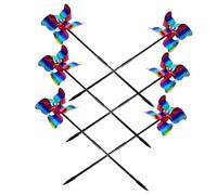 TOYZFRIENDY 6 Pezzi Girandole da Riflettenti Decorazione Esterni Lame Scaccia Uccelli per Balcone e Cortile Rotanti Decorativo per Spazi Esterni