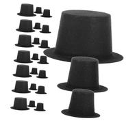 TOYZFRIENDY 60 Pezzi Mini Cappelli Natalizi per Accessori Decorativi Resistenti e Leggeri Cappelli Fatti Mano per Cosplay e Fotografia Idee Regalo e Feste Nero PVC Floccato Misure