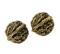 TOYZFRIENDY Accessori da Collezione in Noce e Rame Retrò, Coppia di Ornamenti Artigianali Rotondi, Maniglie Decorative Vintage per Arredamento Casa e Regalo Originale