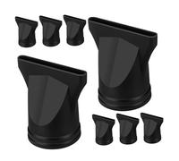 TOYZFRIENDY Accessori Ugello Concentratore Asciugacapelli 8 Pezzi in Plastica Nera Attacco Stretto per Styling Chioma Professionale Asciugatura Rapida e Viaggio