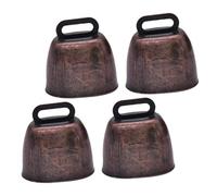 TOYZFRIENDY Campanelli per Bestiame Piccoli Rumorosi, Set 4 Pezzi Campanacci per Mucche e Animali Domestici, Campane Appese in Metallo Rosso Antico per Collare, Adatti a Cani, Gatti
