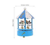 TOYZFRIENDY Carillon in Legno Intagliato con Cavallo Rotante Giostra Musicale Artigianale Carica Manuale per Decorazione Natale e Cameretta Design Naturale e Resistente