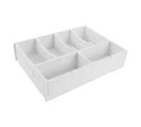 TOYZFRIENDY Organizer Portasoldi per Cassetto con 6 Scomparti in Plastica Resistente Scatola Porta-Ricevute Compatta per Registratore di Cassa e Scrivania Contenitore Divisorio per Monete