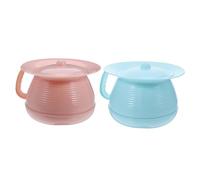 TOYZFRIENDY Orinatoio Portatile Con Coperchio Ermetico e Manico, Set Da 2 Vasini Da Notte in Plastica, Vasino Da Viaggio Per Bambini e Anziani, Per Assistenza Domiciliare e Uso Ospedaliero
