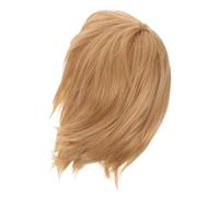 TOYZFRIENDY Parrucca Sintetica Uomo Corto Morbido e Voluminoso Fibra Alta Temperatura Accessorio Cosplay Halloween Capelli Fluffy Stilosi Adatta Feste e Costumi Oro