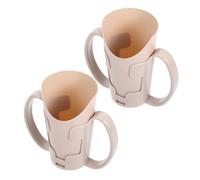 TOYZFRIENDY per per Anziani con Doppio Manico 2 Pezzi Bicchiere in Beige con Beccuccio Inclinato Anti-Soffocamento Stabile per Disfagia e Assistenza Domiciliare