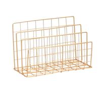 TOYZFRIENDY Portariviste da Scrivania in Ferro Oro Ripiani Organizer Libri e Documenti Supporto Salvaspazio per Ufficio Cucina e Bagno Stile Nordico Moderno