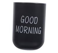 TOYZFRIENDY Portaspazzolino e Bicchiere da Bagno in Plastica Nera Opaca, Tazza per Collutorio Infrangibile, Organizer Compatto per Casa, Viaggi e Soggiorni in Hotel, Accessorio Pratico per Bagno