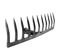 TOYZFRIENDY Rastrello per Chiodi D'erba in Ferro Robusto per Giardinaggio e Agricoltura, 11 Denti per Terreno Compatto e Raccolta Foglie, Attrezzo Manuale Resistente All’usura per Prato