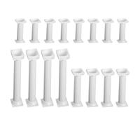 TOYZFRIENDY Set 16 Pezzi Colonne Classiche per Torte, Supporto per Dolci in Plastica Bianca, Resistente e Versatile, per Compleanni e Anniversari