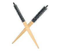TOYZFRIENDY Set 2 Pezzi Spazzole per Chioma Rotonde in Legno Manico Ergonomico e Setole in Nylon per Massaggio del Capelluto Adatto a Chioma Bagnati o Asciutti