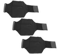 TOYZFRIENDY Set 3 Pezzi Cinturini da Gamba Elasticizzati per Corsa, Marsupi Porta Cellulare e Portachiavi Resistente Nero, Supporto Telefono Antiscivolo Regolabile per Allenamento e Fitness