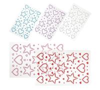 TOYZFRIENDY Strass Adesivi per Trucco Viso a Forma di Cuore e Stella 5 Fogli Gemme Autoadesive Colorate per Festival Trucco da Palco e Feste Resistenti al Sudore per Viso e Chioma