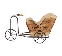TOYZFRIENDY Supporto per Piante in Ferro a Triciclo Vintage, Portavaso per Bici Decorativo da Interno ed Esterno, Struttura Resistente per Cactus e Fiori, Elemento D’arredo per Casa