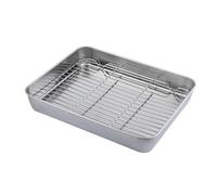 TOYZFRIENDY Teglia da Forno in Acciaio Profonda con Multifunzione per Cottura e Arrosto Resistente Temperature Facile Pulizia e Lavabile in Lavastoviglie
