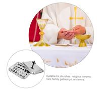 TOYZFRIENDY Vassoio da Servizio Acciaio Inossidabile per Comunione con Leggero e Facile da Supporto per Calici per Funzioni Religiose e Raduni