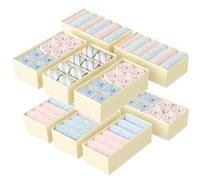 Toyzy Set di 10 Organizzatori di Cassetti e Organizzatori d'Armadio Pieghevoli Ottimizzatori di Spazio in Non-Tissé Premium, Multifunzione Ideale per Biancheria Intima, Abbigliamento Bebè, Calzini