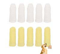 TOZBLEU 10 pezzi spazzolini denti cani ditale micro pile, spazzolino per cani antiplacca, cura dentale efficiente tessuto maglia.