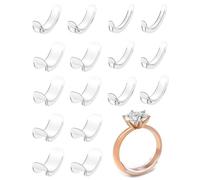 TOZBLEU 16 Pezzi Invisible Ring Size Adjuster Ferma Anello Silicone,Regolatori Dimensione Anello,Stringi Anello Invisibile Riduttore Dimensione Anello per Anelli Larghi Uomo e Donna