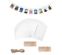 TOZBLEU 20pcs cornice foto,Cornice di Carta per Foto,Portafoto Cornice in Cartone,Cornici per Foto in Carta con Corda+Clip Set per la casa Scuola o la Festa Decorazione
