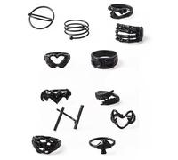 TOZBLEU Anelli Punk Vintage,12 pcs per Uomo Donna Anelli Aperti Set Anello aperto bohémien in acciaio inossidabile Pipistrello Devil Spider Claw Skul Regolabile Knuckle Stacking Ring Gioielli Gotici