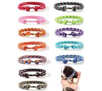 TOZBLEU collare cucciolo cane - 12pcs collari per cani di identificazione del cuccioli appena nati,collari di poliestere molli bande,collare identificazione per neonati regolabile,12-20CM,multicolore