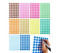 TOZBLEU Etichette colorate per ufficio,480pcs Etichette adesive per ufficio,3CM Etichette Adesive Bollini Colorati Rotonde,Rotonda Tenuta Etichette Adesivi Multiuso Scrivibili per Ufficio Casa Scuola