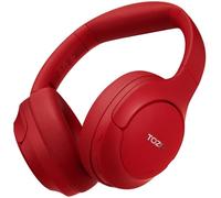 TOZO HT2 Cuffie Bluetooth 5.3 con ANC Ibrido Hi-Res Audio e ORIGX Acustica 40mm Controllore EQ Regolazione 60 Ore Riproduzione 3.5mm AUX Audio Cavo e USB Tipo C Rosso Intenso