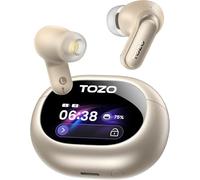 TOZO NC20 Pro Cuffie Bluetooth 5.4 con ANC Ibrido, Colori Schermo Touch, Audio Hi-Res LDAC, Traduzione Vocale IA in Tempo Reale Note Riunione, EQ Personalizzato, 6Mics 80H Ricarica Wireless IPX8