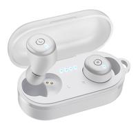 TOZO T10 Mini Cuffie Bluetooth 5.3 con Controlli Touch ORIGX 2.0 Acustica EQ Regolazione 55 Ore Riproduzione Supporti Caricatore Wireless e USB Tipo C IPX8 Bianco