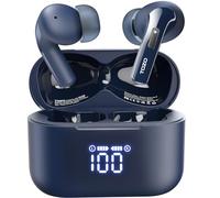 TOZO T20 Cuffie Bluetooth 5.3 con ENC Chiamata LED Schermo ORIGX 2.0 Acustica EQ Regolazione 48.5 Ore Riproduzione Supporti Caricatore Wireless e USB Tipo C IPX8 Blu