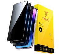 TOZPLTL 3 pellicole protettive in vetro temperato per iPhone 14 Pro, protezione da sguardi indiscreti [Full Screen], 28°, protezione duratura 9H, anti-impronte, senza bolle