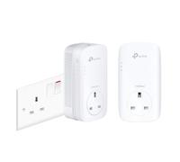 TP-Link 1-Port Gigabit Passthrough Powerline Starter Kit, Data Transfer Speed Up to 1300 Mbps, Ideal for HD Video Streaming and Online Gaming, No Configuration Required, UK Plug (TL-PA8010PKIT)