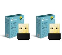 TP-Link Archer T3U Nano USB Adapter Network Card, Wireless Dual-Band WiFi AC1300Mbps, Nano Size, USB 2.0, MU-MIMO, Support Windows, Mac OS X (Confezione da 2)