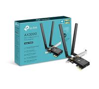 TP-Link AX3000 Dual-Band Wi-Fi 6 Bluetooth 5.2 PCIe Adapter con due antenne, dissipatore di calore specializzato, 1024-QAM, latenza ultra-bassa, chipset Intel® Wi-Fi 6, supporta Windows 10/11 (64bit)