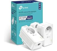 TP-Link CPL 1000 Mbps, 1 porta Gigabit e presa integrata, confezione da 2 CPL - ideale per godere del servizio multi-TV a casa, compatibile con tutte le Box, TL-PA7017P KIT(FR)