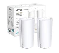 TP-Link Deco XE200(2-pack) Mesh Router AXE11000Mbps Wi-Fi 6E Tri-Band, Sistema per Tutta la Casa, Porta 10 Gbps, 802.11ax 6 GHz, Compatibile con Alexa, 2 Pezzi con Copertura fino a 600 ㎡
