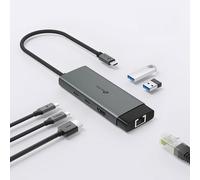 TP-Link Hub di ingresso USB C 6 in 1, PD100W, 4K 60Hz HDMI, USB C 5Gbps, 2× USB A 5 Gbps, Gigabit Ethernet, compatibile con MacOS, Windows, Linux, iPad OS, iOS, Android, ChromeOS, Nintendo (UH6120C)