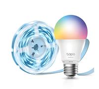 TP-Link Lampadina WiFi Intelligente LED Smart Multicolore + TP-Link Striscia LED Tapo L900-5, Smart WiFi RGB