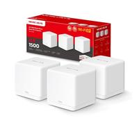 TP-Link Mercusys Halo H1500X(3-pack) Router Mesh WiFi 6 AX1500Mbps, 2 Porte Ethernet Gigabit, Controllo Parental, WiFi Mesh Router e Ripetitore, 3 Pezzi con Copertura Fino a 550 ㎡