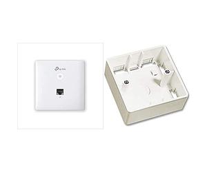TP-Link Omada AC1200 Wireless MU-Mimo Gigabit Wall-Plate Access Point & Lindy 60523 - Scatola murale singola, Per prese a muro AV modulari, Bianco, 86 x 86 x 47 mm