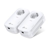 TP-Link TL-PA8010P KIT Powerline AV1300 con porta Gigabit e Schuko presa elettrica integrata, Plug & play, non richiede alcuna configurazione, Bianco