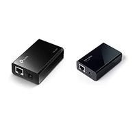 TP-Link PoE150S PoE Injector IEEE 802.3af, 2 Porta RJ45 10/100/1000Mbps, Auto determina i parametri elettrici necessari(uscita 15.4W massimo) + TL-POE10R PoE Splitter IEEE 802.3af, Nero