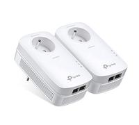 TP-Link Powerline 2000Mbps con 2 porte Gigabit Ethernet e socket integrato, 2 kit Powerline - Soluzione perfetta per usufruire del servizio multi-TV a casa -TL-PA9025P KIT (IT)
