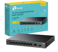 TP-Link Switch desktop Gigabit a 10 porte con PoE+ a 8 porte, budget PoE da 61 W
