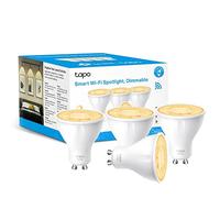 TP-Link Tapo Smart Wi-Fi Faretto dimmerabile, luce calda 2700 K, base GU10, telecomando, risparmio energetico, funziona con Alexa e Google Home, nessun hub richiesto Tapo L610 (confezione da 4) [Classe energetica D]