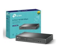 TP-Link TL-SF1008LP - Switch desktop a 8 porte, 10/100 Mbps, con 4 porte PoE, Plug and Play, alloggiamento in metallo