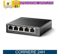 TP-LINK TL-SG1005LP Switch 5 porte Gigabit, 4 PoE+ per rete veloce